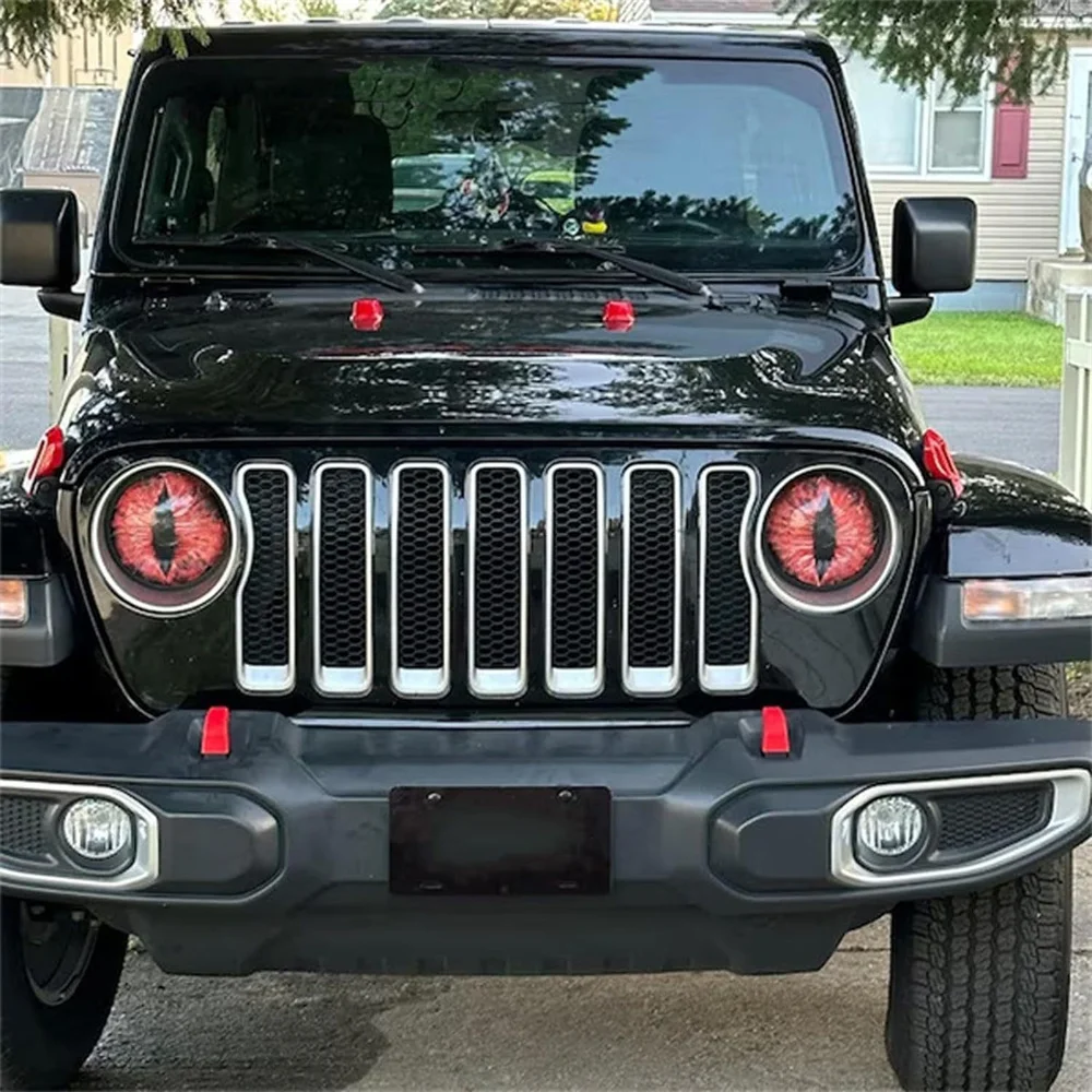 Calcomanías de faros de Ojos de bestia para coche Wrangler, pegatinas de luz de ojo de Animal para Jeep, accesorios de decoración de estilo de