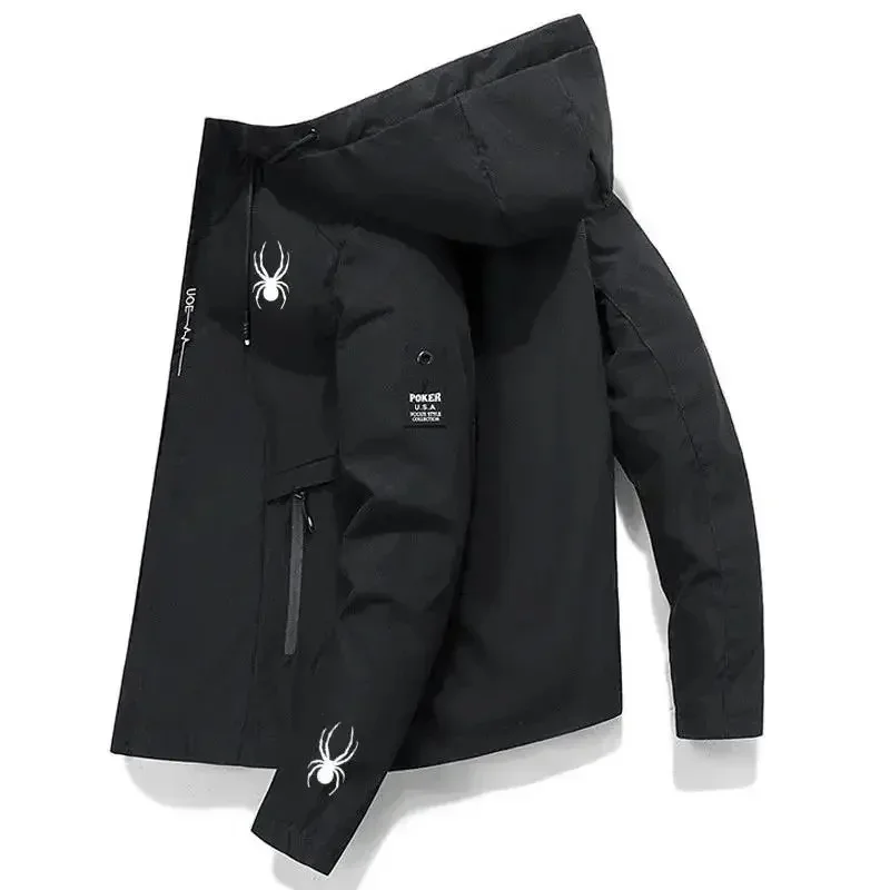 

Men's Windproof Sports Jacket Hooded Outdoor Training Coat High-Quality Athletic Windbreaker Casual Streetwear Running Top Gym