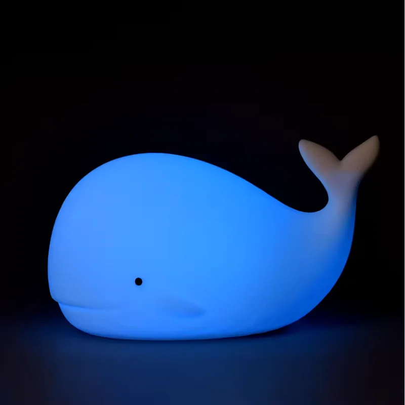 7 Colors Whale Silicone Night Light,Rechargeable Silicone Lamp,Color Changing Christmas Halloween Gift