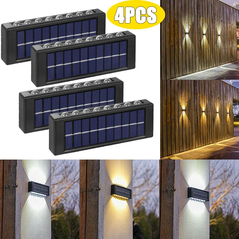 

Solar Wall Lights Outdoor Warm/White Solar Wall Mount Porch Lamp Up And Down Lighting For Garden Street Landscape Balcony Patio