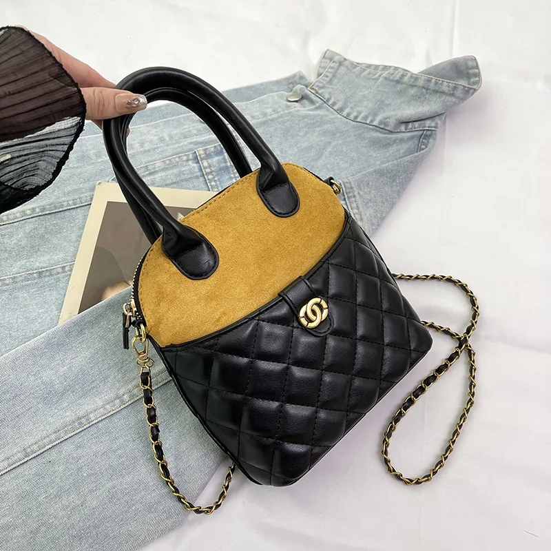 

‌Vertical Diamond Crossbody Phone Bag - Luxury Quilted Shell Design, Detachable Chain Strap, Multi-Way Carry, Gift for Her