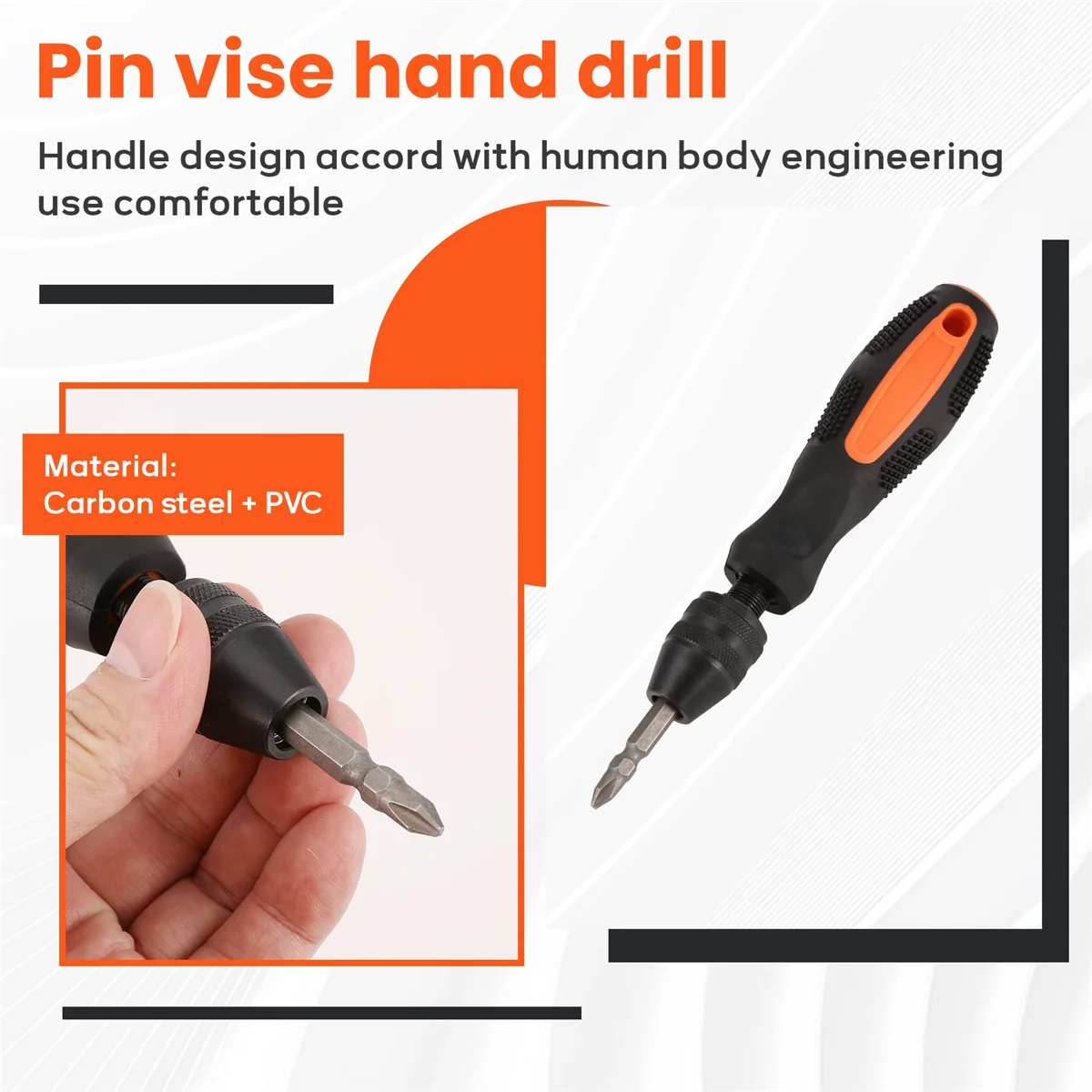 ABFKW 0.5-8mm Mini Hand Drill with Keyless Chuck Pin Vise Model Hand Drill