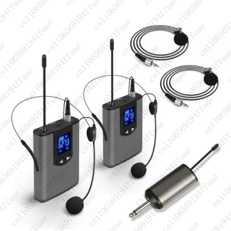 Portable Professional Ultra-high Frequency Dual-channel Dynamic Lapel Wireless Microphone, Used for Gym Vlog Singing Recording