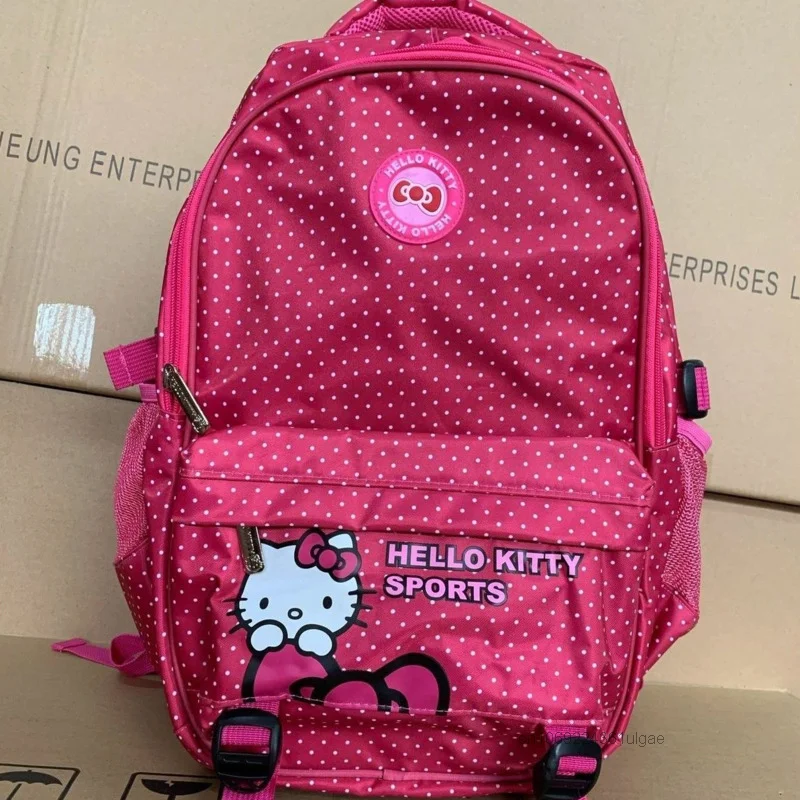 Sanrio Hello Kitty Kawaii Printed Shoulders Bag Sweet Y2k Girl Style Pink Backpack New Fashion Trend Large Capacity Leisure Bag