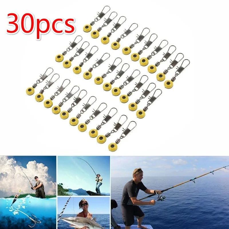 30pcs/set Fishing Float Bobber Stops Space Beans Connectors Sea Saltwater Fishing Tools Equipment Plastic Metal NEW SET image 3