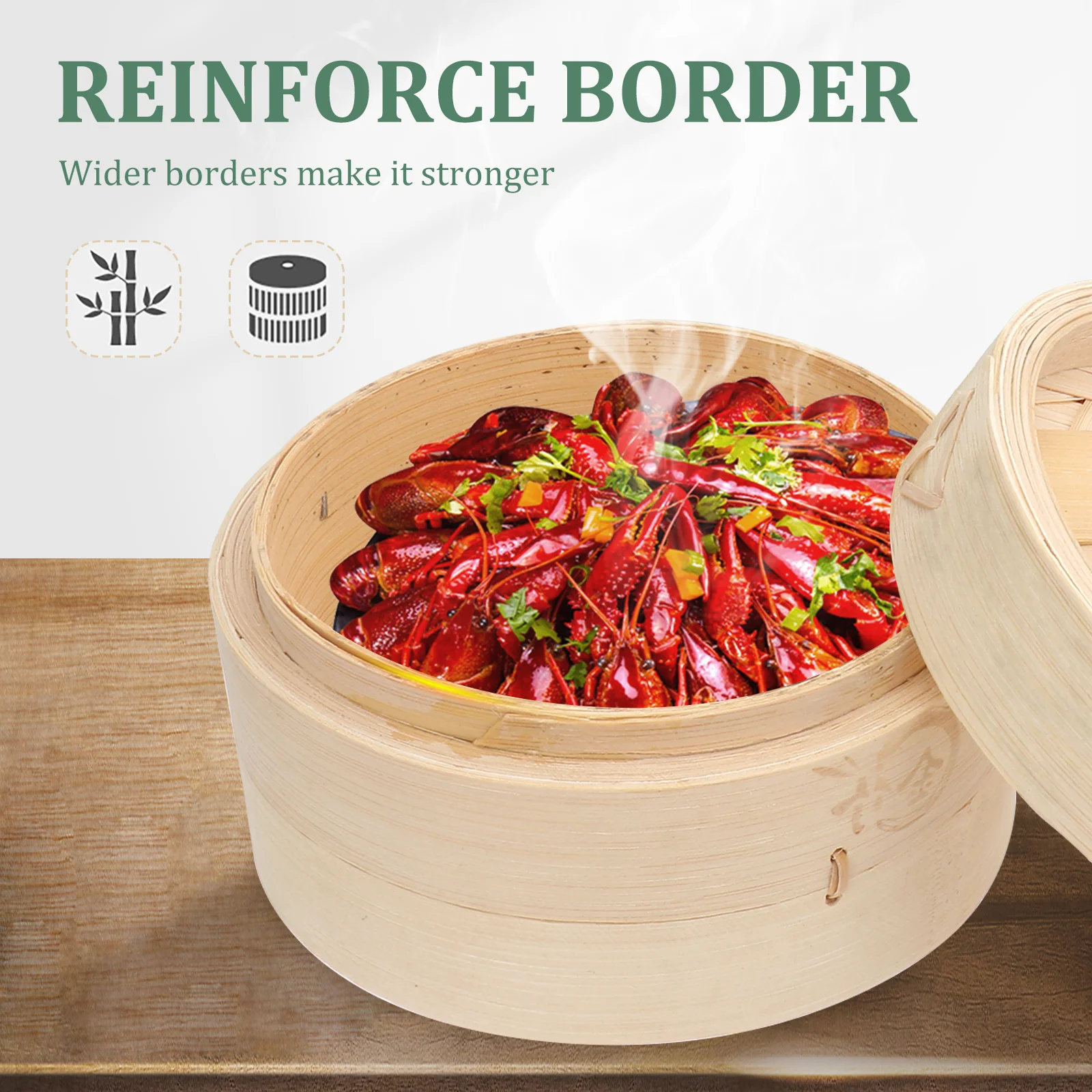 

1 Set Bamboo Thickened Heat-Resistant For Rice Eggs Potatoes Corn Multi-Functional Kitchen Cooking Steamer Basket Household