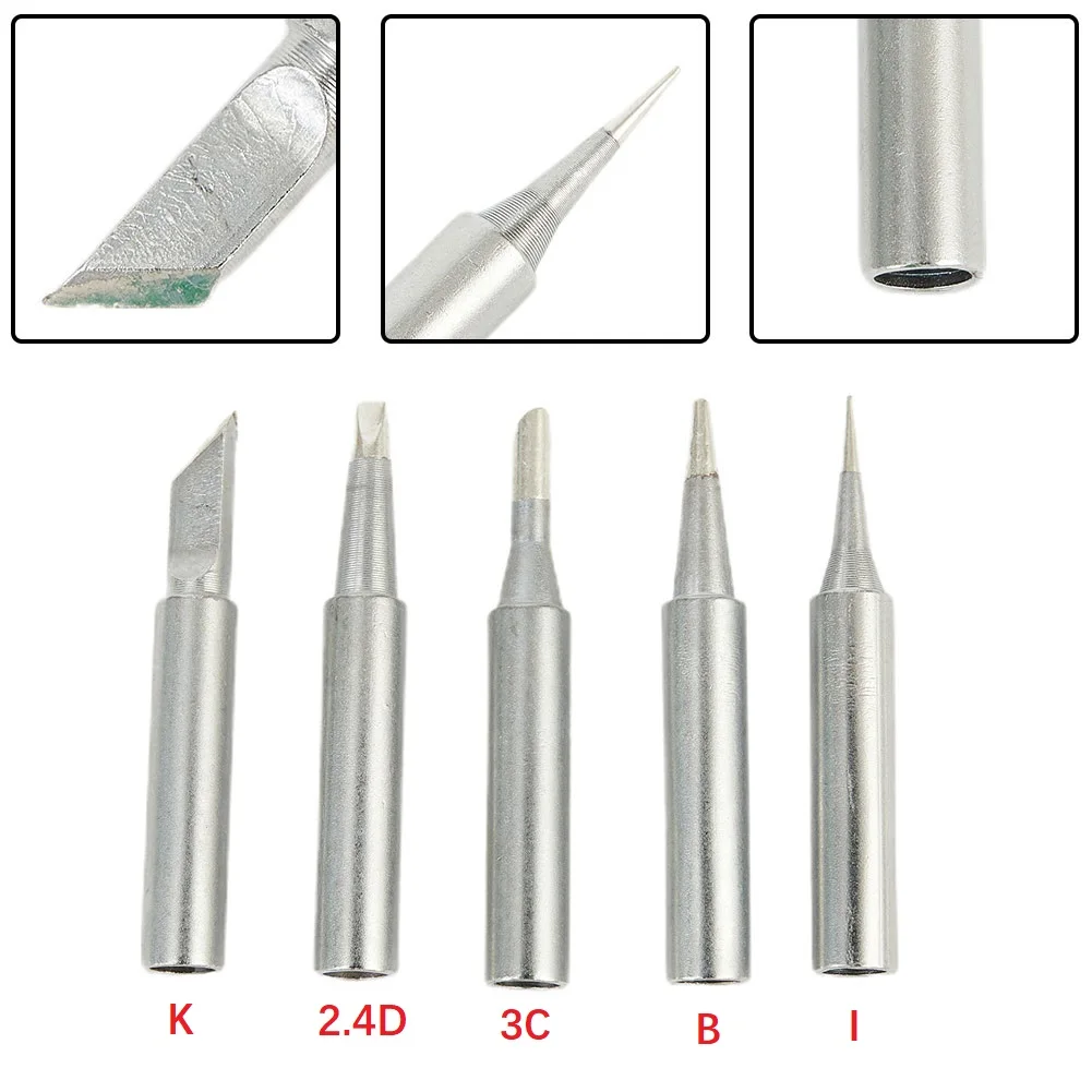 

5Pcs Pure Copper Soldering Iron Tips 900M-T I/K/B/3C/2.4D Lead-Free Welding Tip Soldering Station Solder Tools