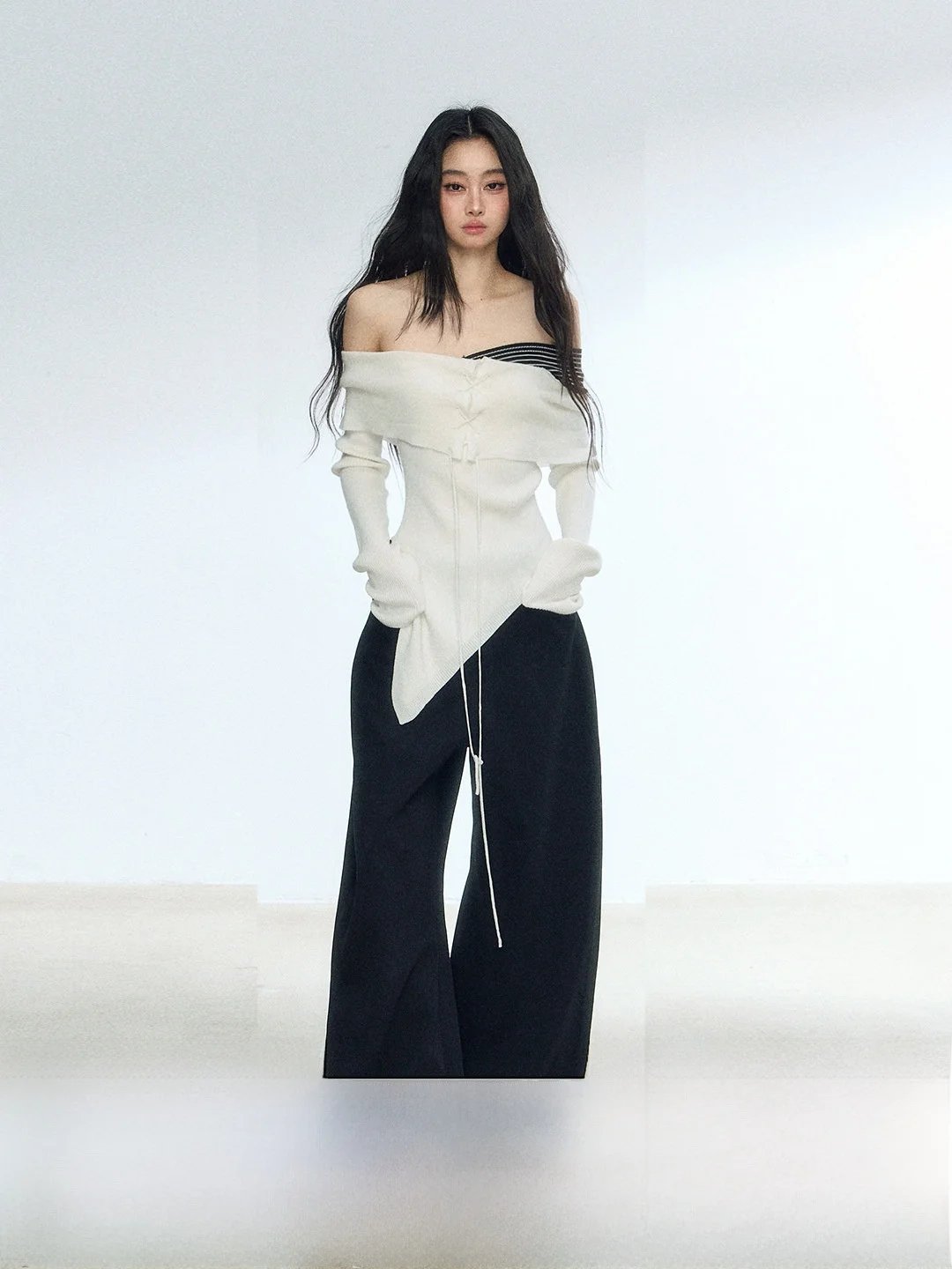 

RedBling Original Design Long Sve Knitted Sweater White Women's High-End Feel Autumn New Sle Faionable Commute Sle