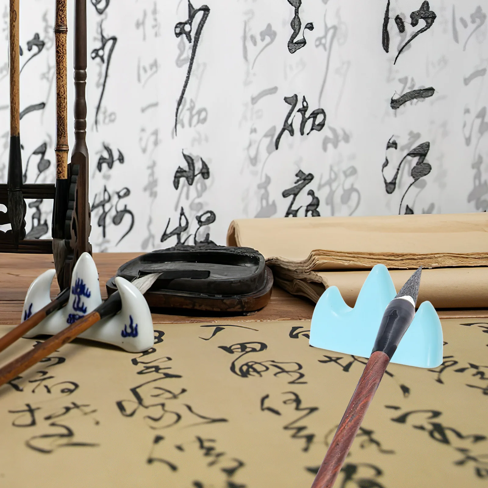 10 قطعة حامل قلم جبل البلاستيك فرشاة الخط بقية حامل لطلاء الحبر رسم أقلام ألوان مائية منظم سطح المكتب