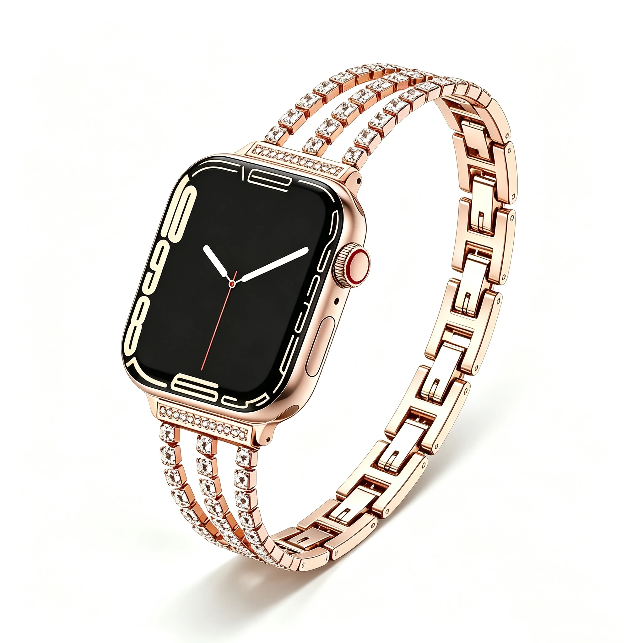 Bling Stone Stainless Steel Strap For Apple Watch Band Women Series 12/11/8/7/6/10/9 40mm 41mm 38mm 42mm 44mm 45mm 46mm