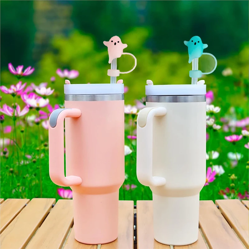 Silicone Ghost Dust Cap for Stanley Halloween Theme Dust-Proof Straw Protector Reusable Straw Cover Water Cup Tumbler Accessory - view 3
