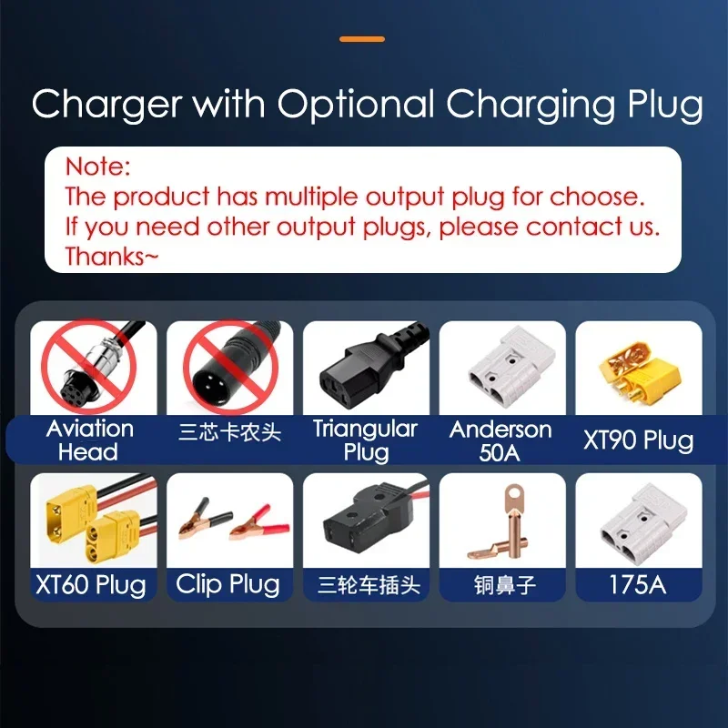 Adjustable Lithium Battery Charger 1A to 25A 1A to 23A 12V-84V 12V-88.2V Voltage Current Adjustable Charger 84V 72V 60V 48V 36V