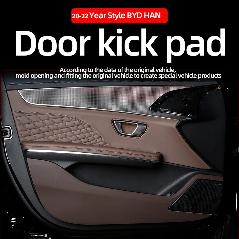 For BYD HAN DM EV 2020 2021 2022 Car Door Protector Pad Door Anti Kick Anti-dirty Pad Mat Decoration Leather Strip Accessorie