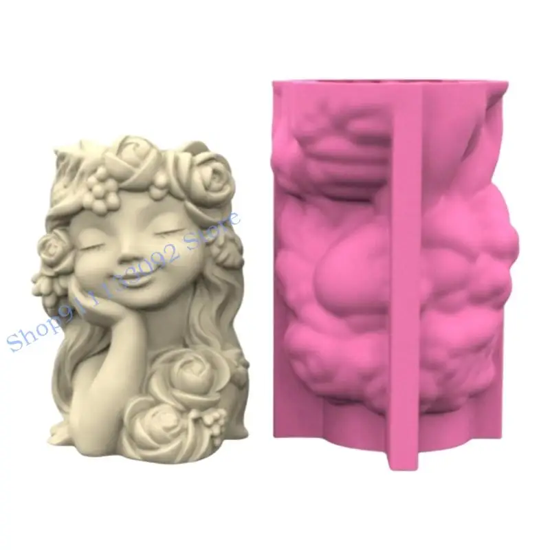 

H9ED Elegant Planter Silicone Mold For DIY Crafts Resin Cement Gardening Decoration Creative Handmade Flowerpot Design