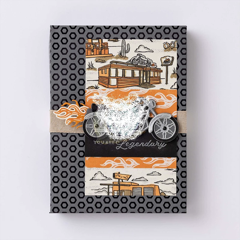 2023 New Catalog Motorcycle Clear Stamp Set and Ride Metal Cutting Die Scrapbook Greeting Card Making