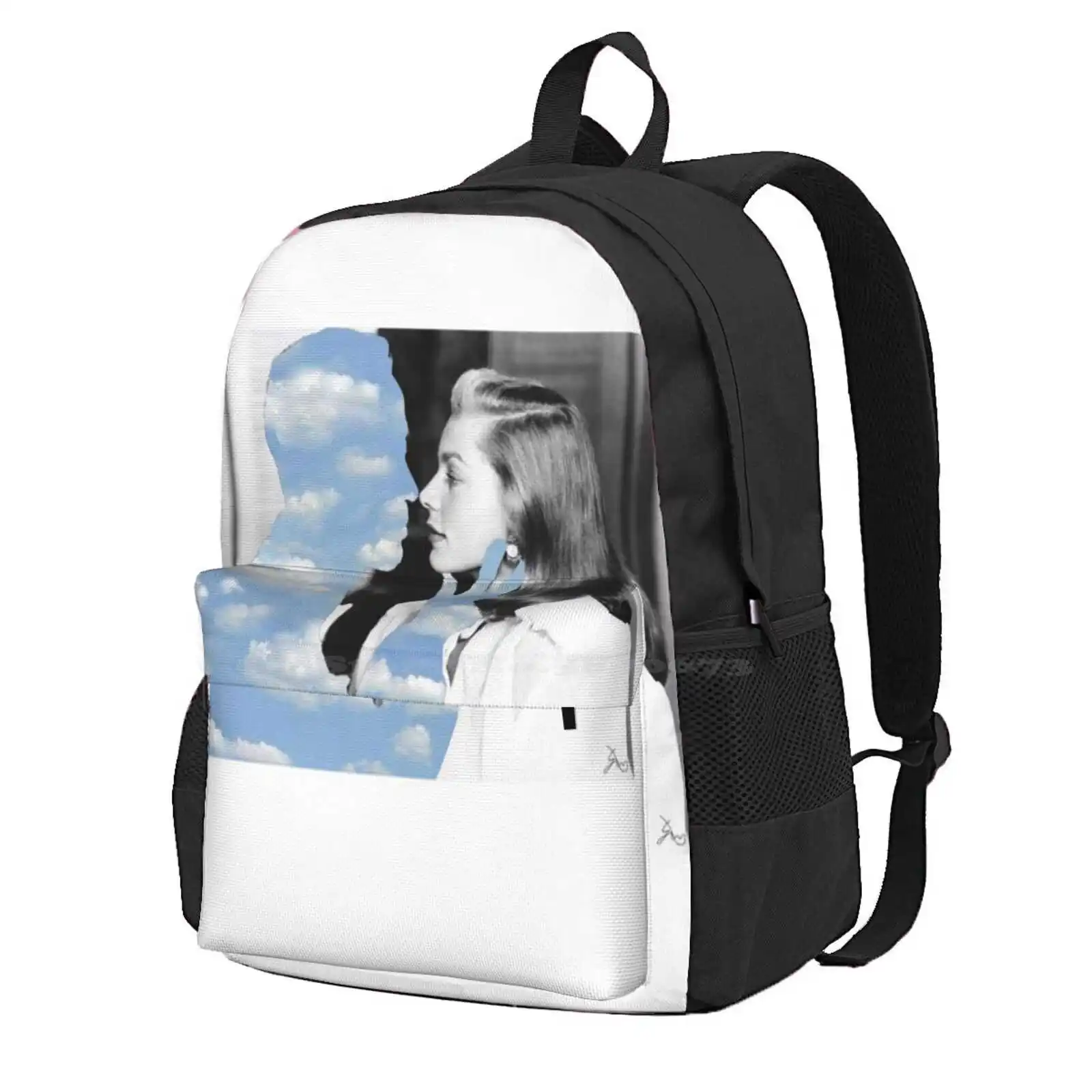 Magritte'S Big Sleep Hot Sale Schoolbag Backpack Fashion Bags Lauren Bacall Humphrey Bogart Thebigsleep 40S Film Not To Go