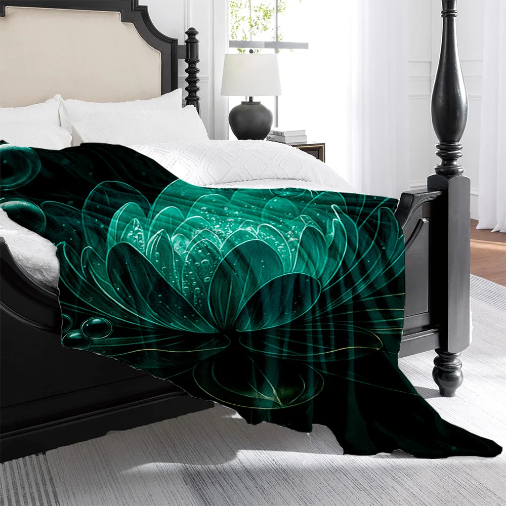 1pc, Monet Water Lily Printed Flannel Blanket, High Weight Flannel Blanket, Skin-Friendly Warm Blanket | A Must-Have Item for Au