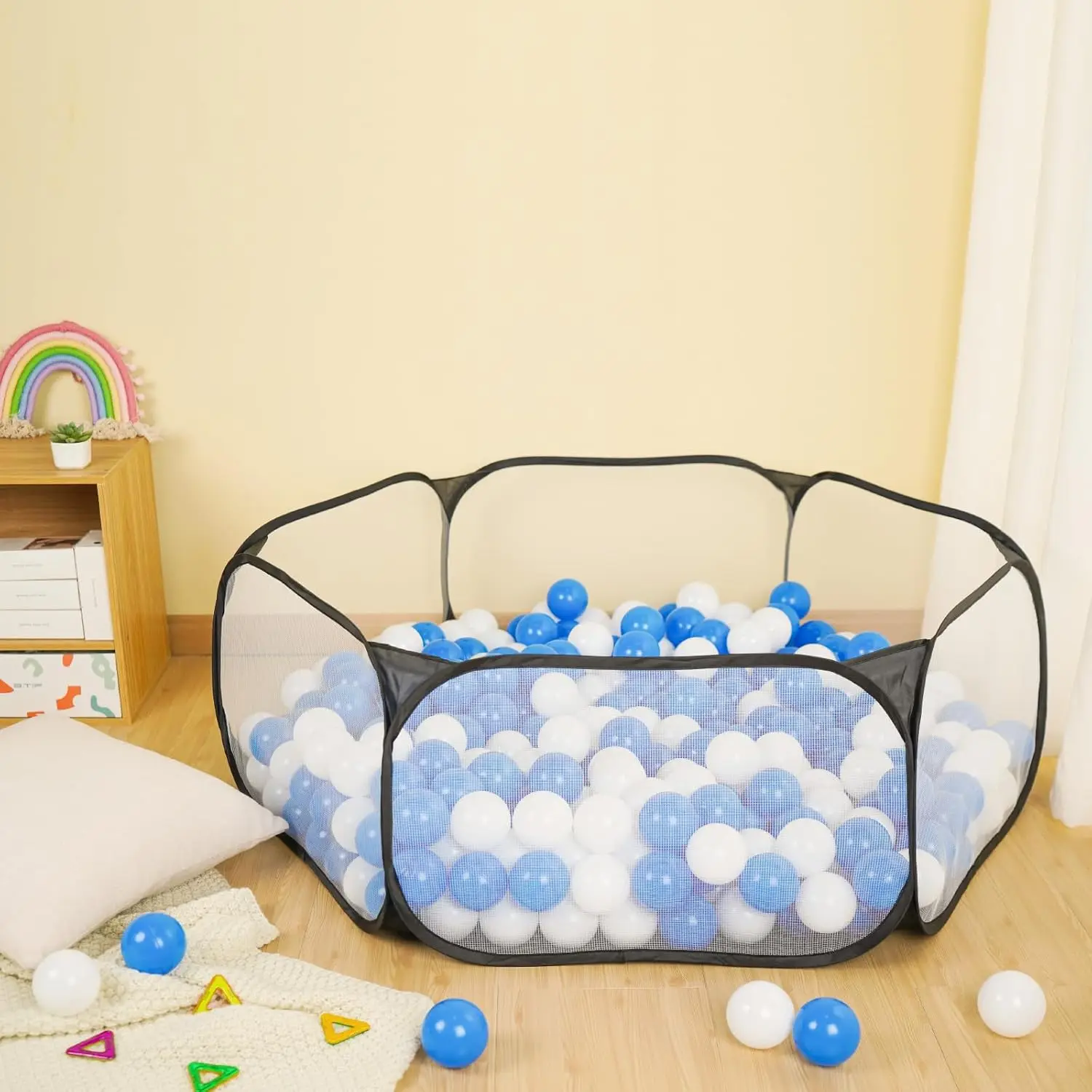 Kinder-Bällebad-Spielzelt, Kinder-Bällebadzelt, faltbare Ballgruben für Kleinkinder, Ballbecken, Krabbelzaun, drinnen und draußen, für Jungen, Gi