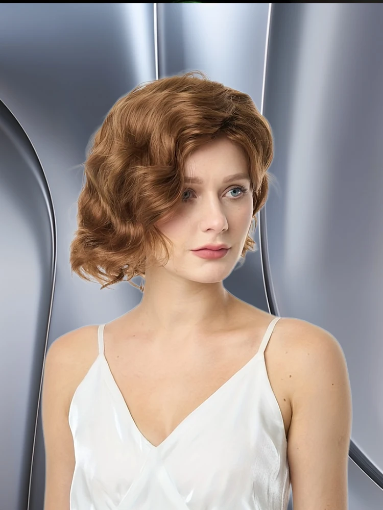 

10 inch partial medium curvature chemical fiber high temperature silk makeup sports wig
