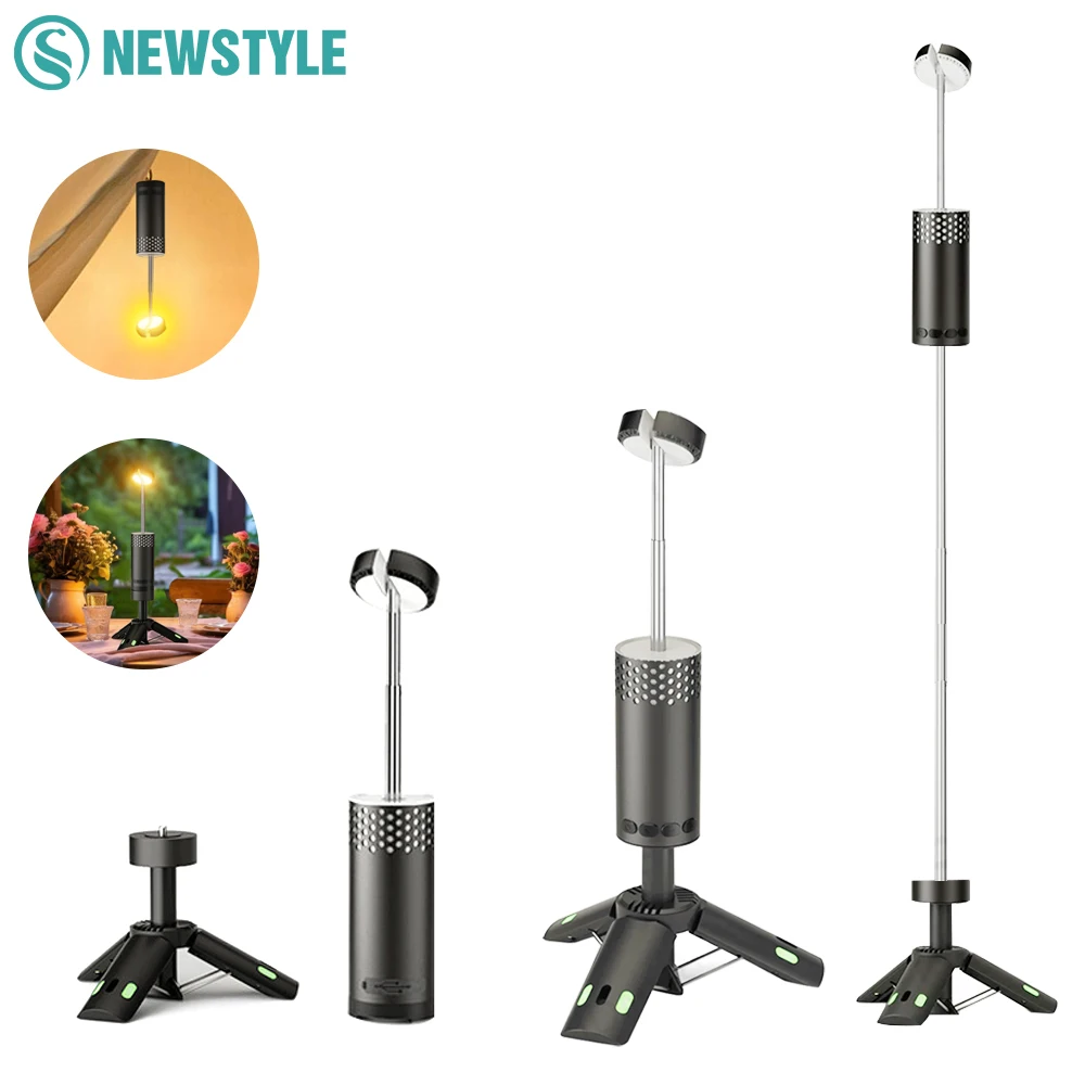 Upgraded Camping LED Telescopic Flashlight with Tripod Rechargeable Emergency Lamp Outdoor  Portable orch Light Table Lamp Tent