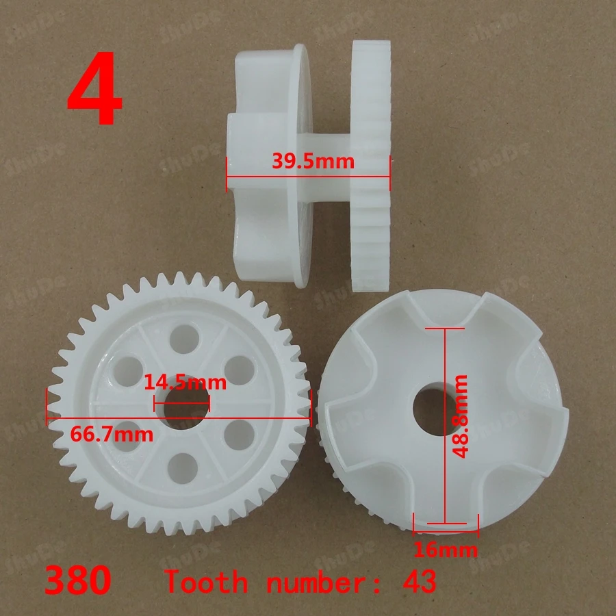 Big Gear Motor Gear Tooth Box para crianças, acessórios do carro elétrico, roda, RS380, RS390, RS550, 1Pc