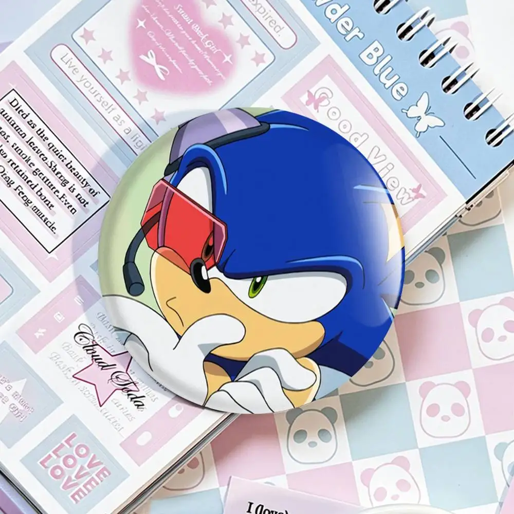 Game S-Sonic The H-Hedgehog Laser Badge Creative Pins Brooch for Bag Clothes Hat Decor Gifts Fans