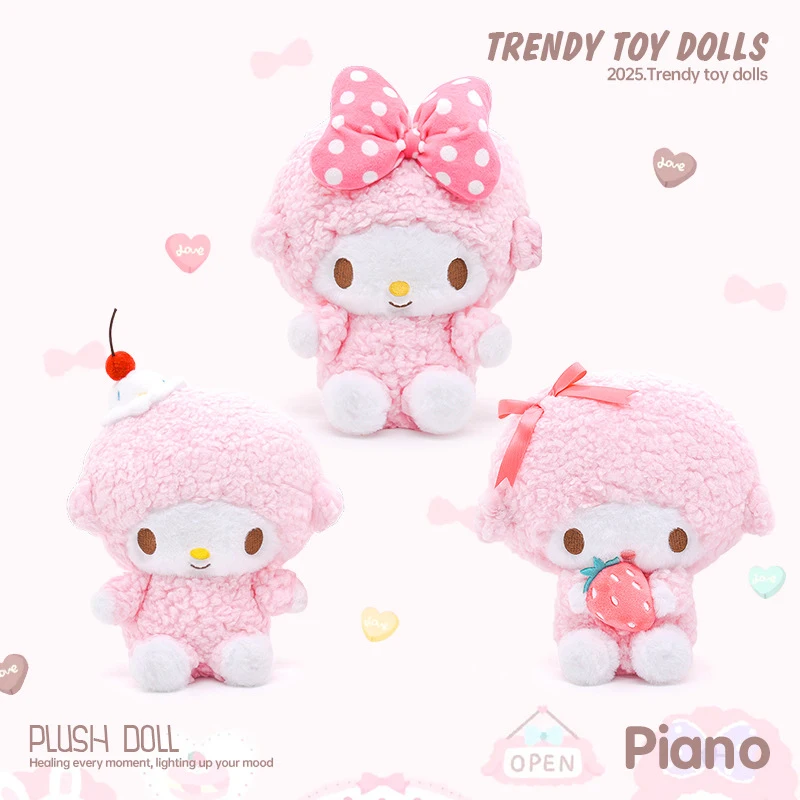 

Sanrio Anime Kawaii Piano Lamb Doll Cute Plush Doll Bedroom Pillow Ornaments Cartoon Girl Bag Pendant Keychain Toy Birthday Gift