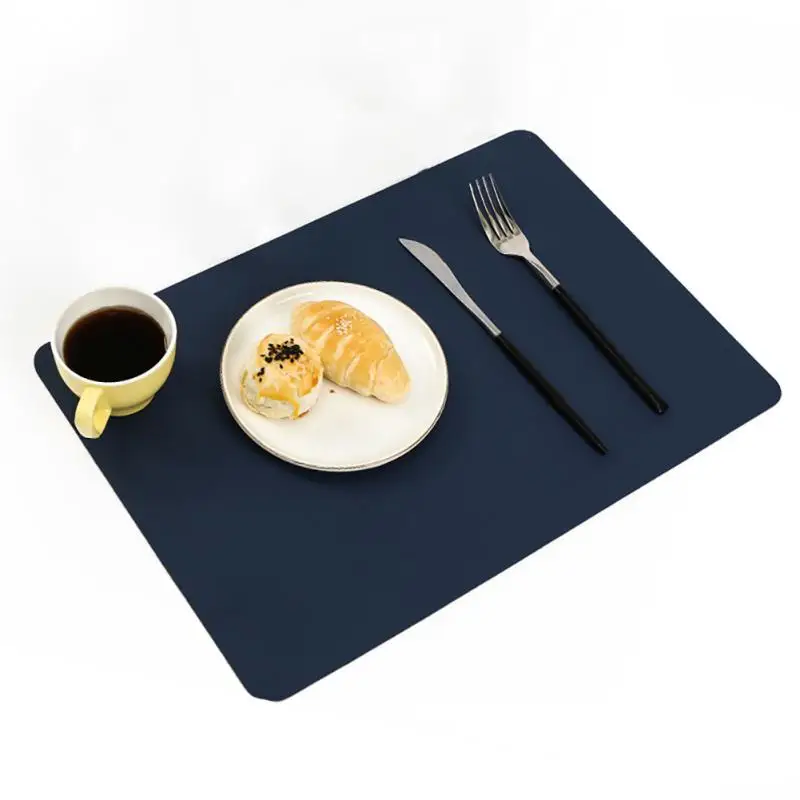 Western Food Placemat Leather Table Mat Rectangular Insulated Mat Double Sided Kitchen Accessories Hotel Insulation Pad Home