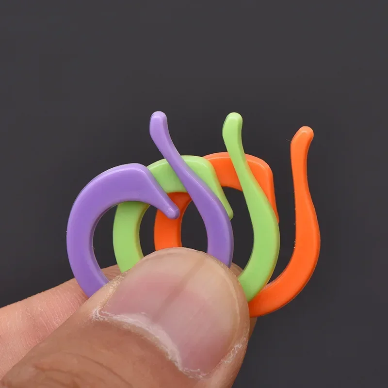 20pcs Plastic Knitting Stitch Markers Spiral Counting Buckle Random Color Clip Crochet Lock Knit Sewing Tool Accessories
