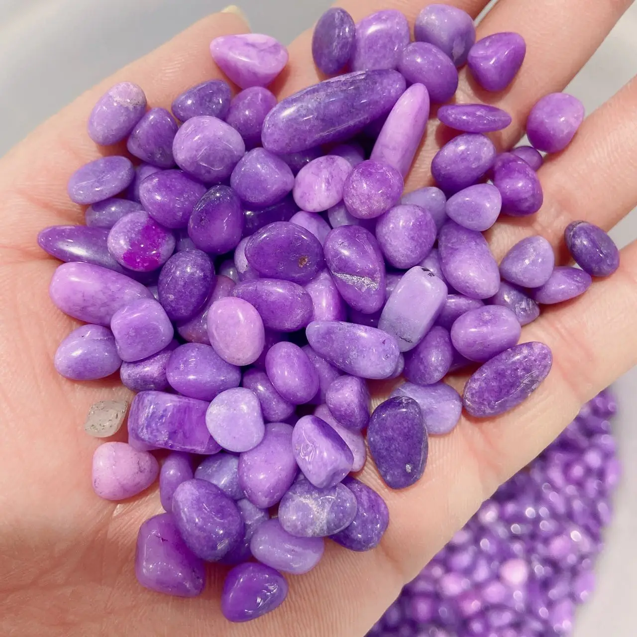 1000g  Natural Crystal Gravel Specimen Mauve Jade Home Decor for Aquarium Healing Energy Stone Rock Mineral