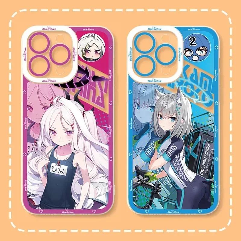 Anime Blue Archive Phone Case For iPhone 15 14 Pro Max 13 12 Mini 11 Pro XR XS X 8 7 6 6S Plus SE 2020 Soft Silicone Back Cover