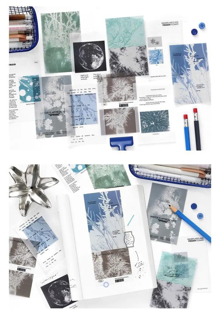 Chaoyu Ins-Style Halbtransparentes Schwefelsäurepapier Journal-Material Hintergrundpapier Hochästhetisches Nicht-Klebendes Vintage Notizpapier – Detail 11