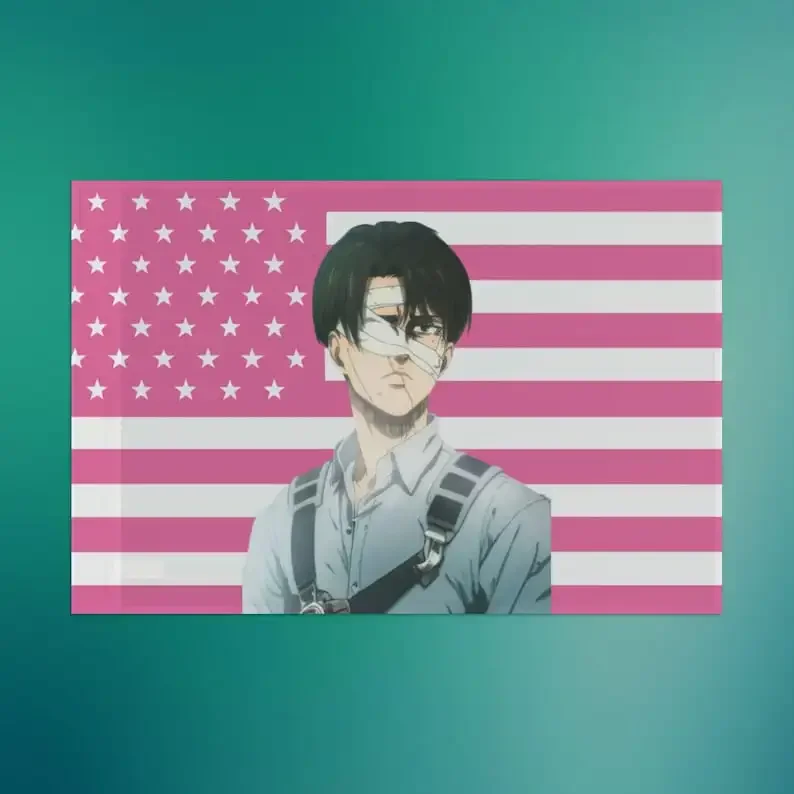 L-Levi A-Ackerman American Flag Flaga Bed Room Decoration Y2k Barber Shop Outdoor Decor Garage Flags for Bedrooms Advertising