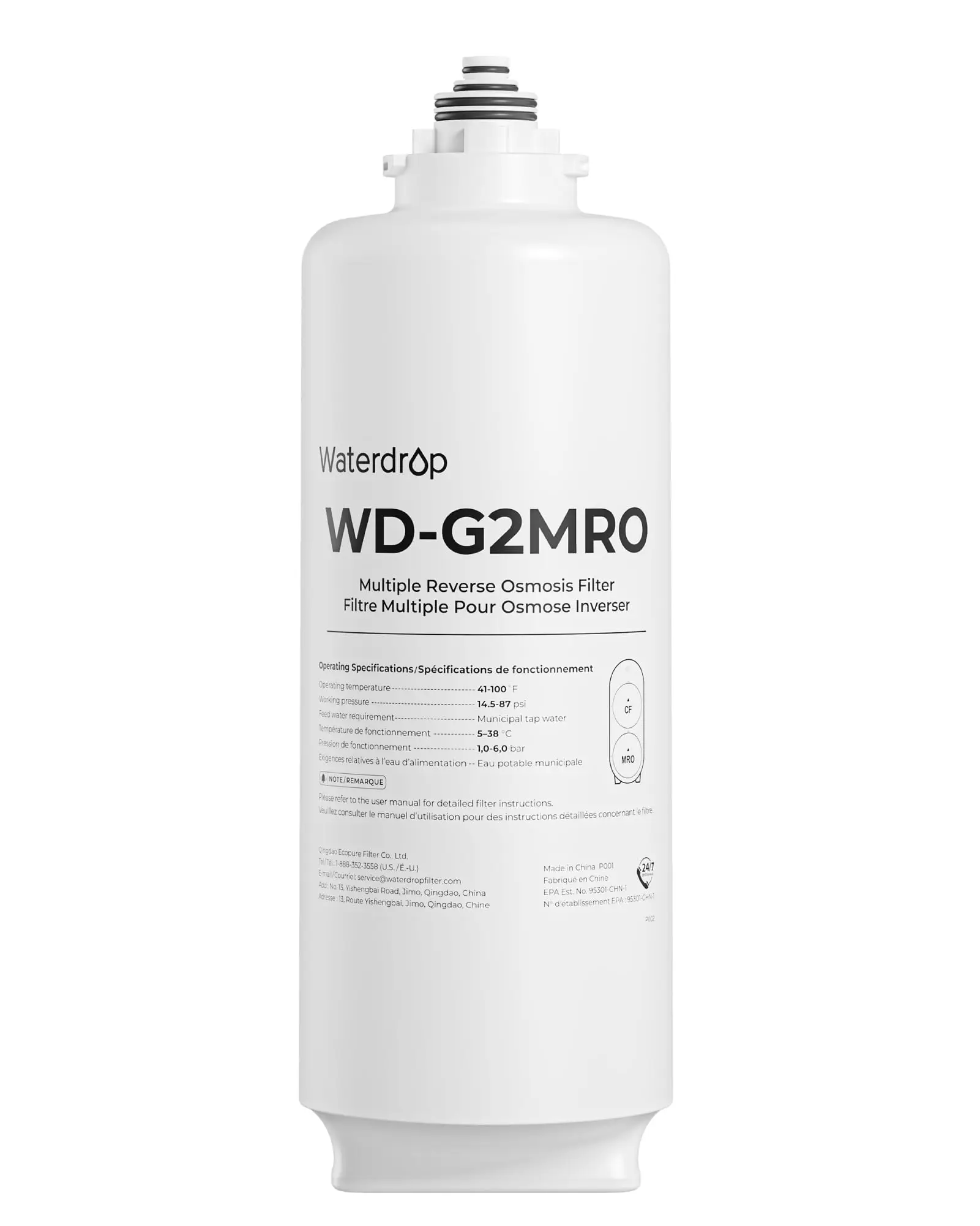 Waterdrop G2MRO Filter, Replacement For G2/G2MNR 400 GPD RO System