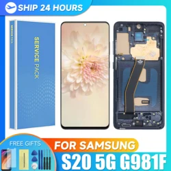 TFT S20 4G Screen For Samsung Galaxy S20 5G LCD Display G980 SM-G980F/DS Touch Panel Digitizer Assembly Replacement with Frame