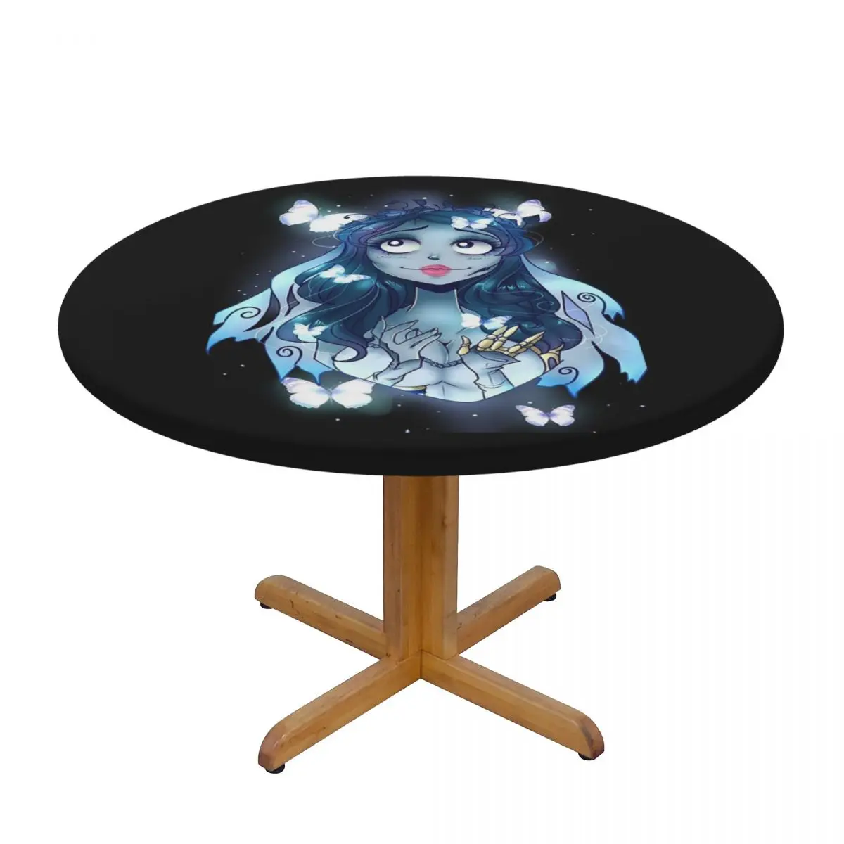 Halloween Film Corpse Bride Ghost Tim Burton Waterproof Round Tablecloth Oilproof Table Cloth Kitchen Events Dining Table Cover