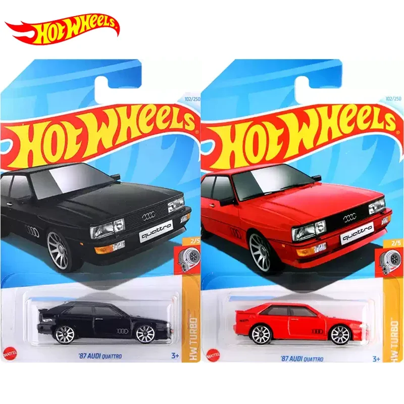 24N Original Hot Wheels Car 87 AUDI Quattro Toys for Boys Scale 1/64 Diecast Vehicle Alloy Model Brinquedo Turbo Birthday Gift