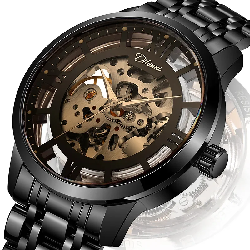 

Round Full Hollow Tourbillon Automatic Mechanical Watch Black Technology Men's Waterproof Sports Watch