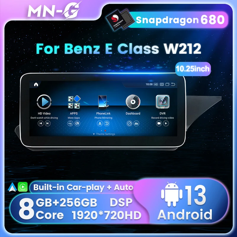 Android 13 10.25inch Car Radio For Mercedes Benz E Class benz W212 2009-2016 All-in-One Multimedia Player GPS Wireless Carplay