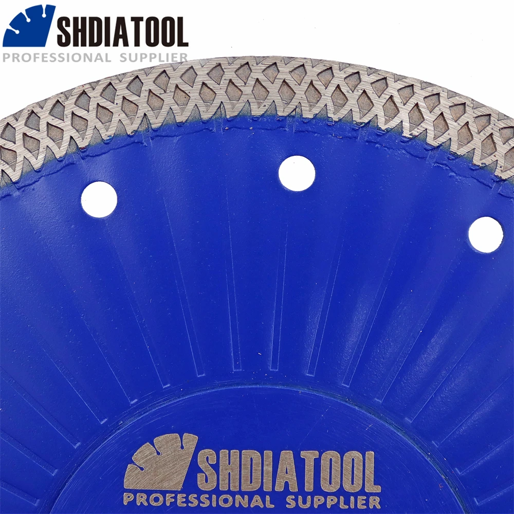 SHDIATOOL 1/2 قطعة 7 بوصة الماس شبكة توربو قطع القرص الرخام الجرانيت الكوارتز Bore22.23mm زاوية طاحونة Dia180mm شفرة المنشار