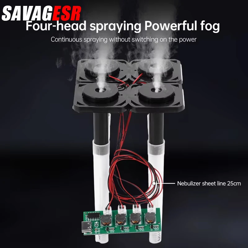 DC5V Unswitched Four Spray Humidifier Module Atomization Control Board DIY Ultrasonic Nebulizer TYPE-C Interface