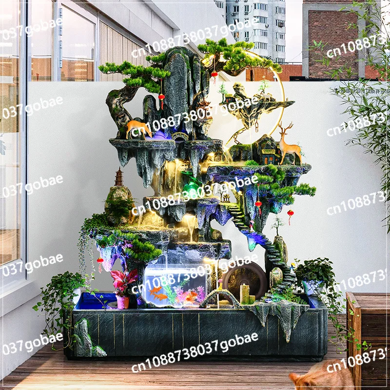 Large Floor Artificial Mountain and Fountain Decoration Fish Pond Fish Tank Landscape