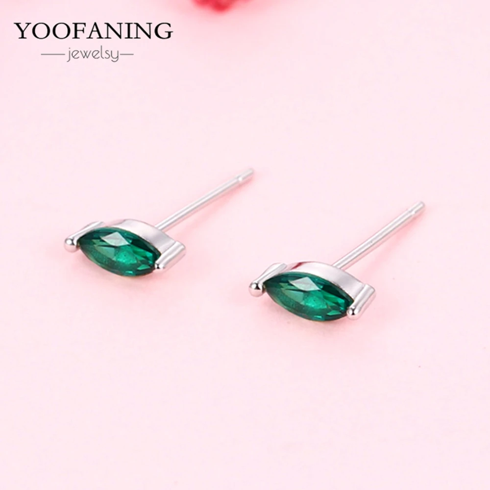 925 Sterling Silver Ear Needle Small Fresh High Grade Earrings Green Zircon Green Series Classic Earrings for Women Jewelry Gift view 4