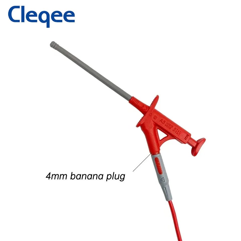 Cleqee P30042 Quick Test Hook Clip Professional Insulated High Voltage Flexible Testing Probe 4mm Banana Socket 1000V