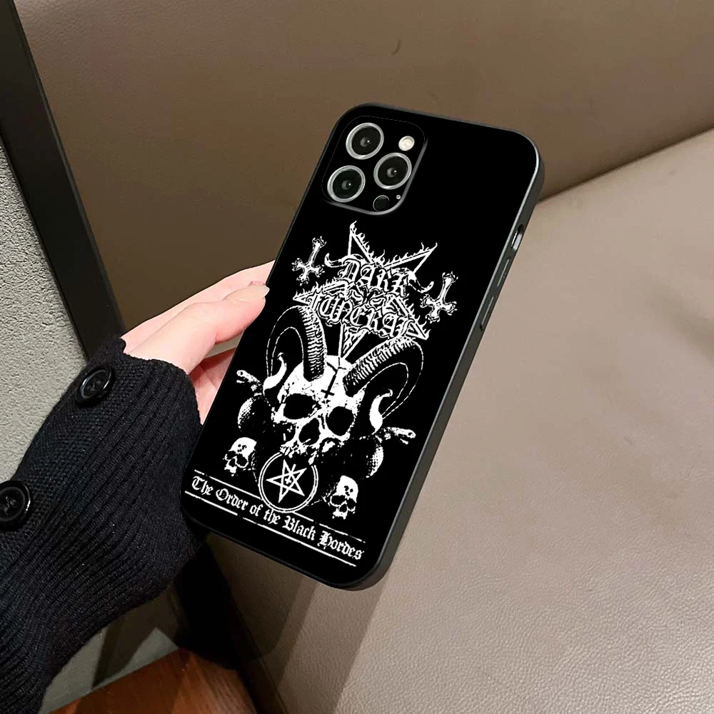 For IPhone 15 New Fashion Heavy Metal Dark Funeral Band Phone Case for IPhone 15 14 13 12 Pro XR XS 15 Plus Iphone Black Covers