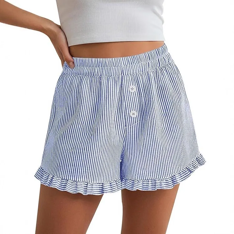 Women-Striped-Ruffle-Shorts-With-Pocket-2026-Summer-Casual-Loose-Home-Sleep-Shorts-Ladies-Beach-Lounge-Casual-Daily-Bottoms