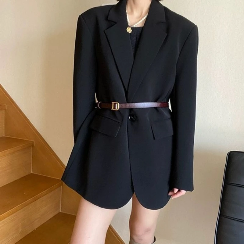 Black Blazer Women Luxury Brands Long Sleeve Spring Autumn Coat Suit Office Ladies Blazer Jacket Chic Loose Women Clothing Trend