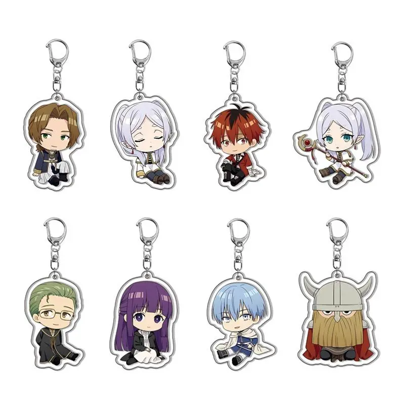 New 3/4/6/8pcs Anime Frieren:Beyond Journey's End Acrylic Keychain Frieren at the Funeral Figure Key Chain Jewelry Cosplay Props