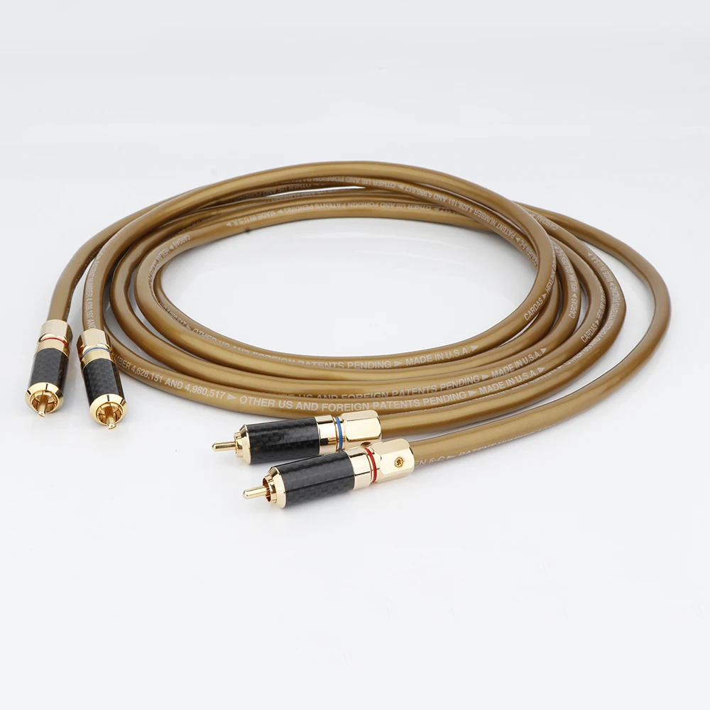 Pair Hifi Rca Kabel Hifi Audio Cardas Hexlink Golden 5-C Met Koolstofvezel Rca Plug Connector Kabel Audio Kabel