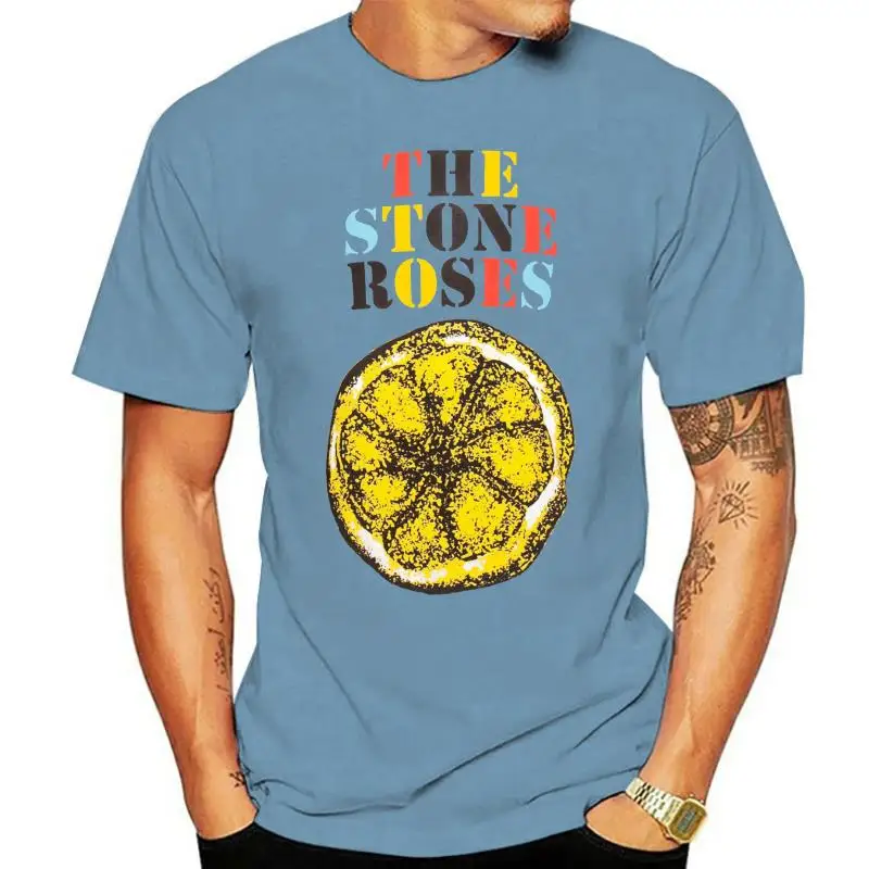 Official The Stone Roses Logo Lemon Multicolour T-Shirt Love Spreads One Love Cotton Tee Shirt Streetwear Casual